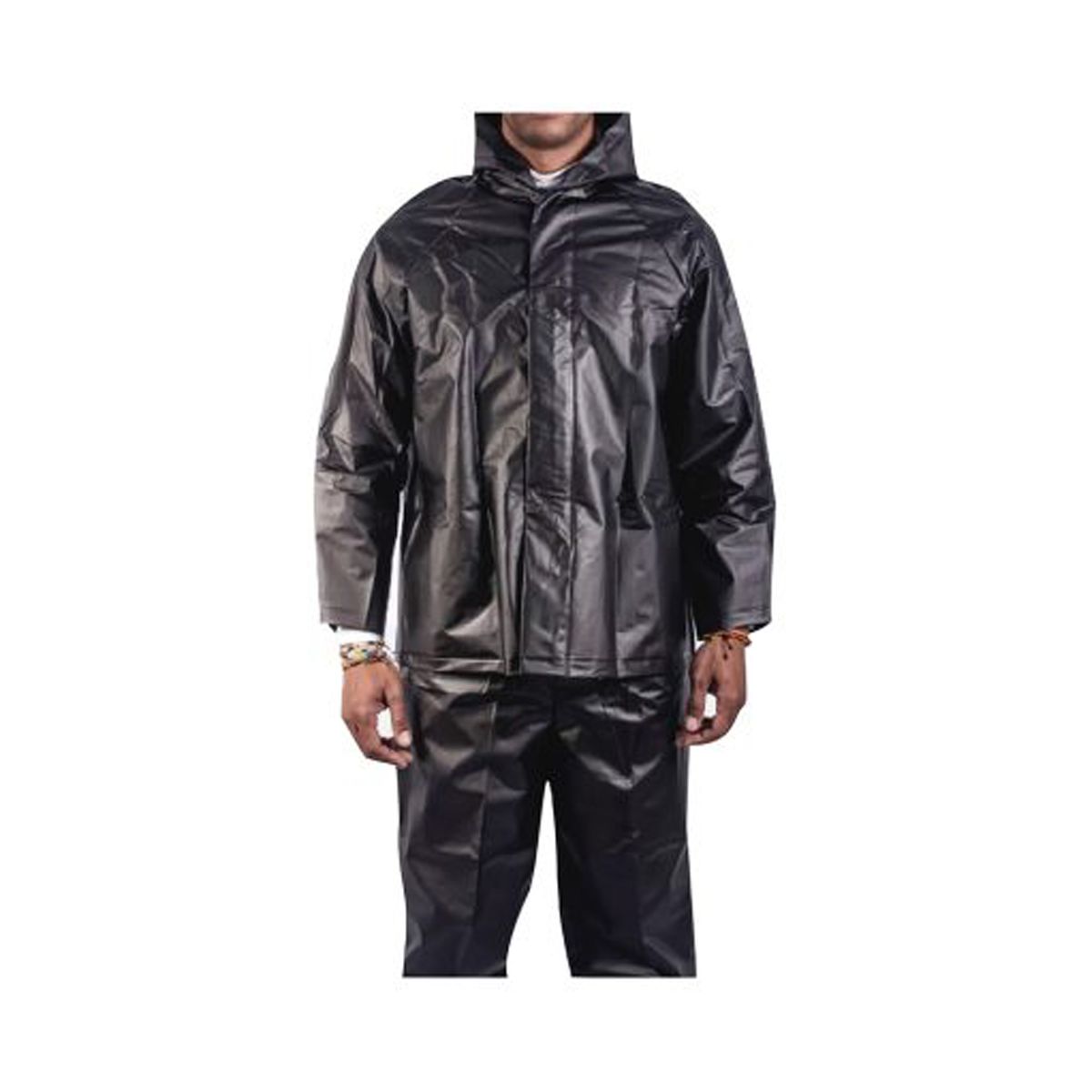 BR - CONJUNTO IMPERMEABLE EN PVC MOTO PROTECCIÓN LLUVIA NEGRO CALIBRE 18