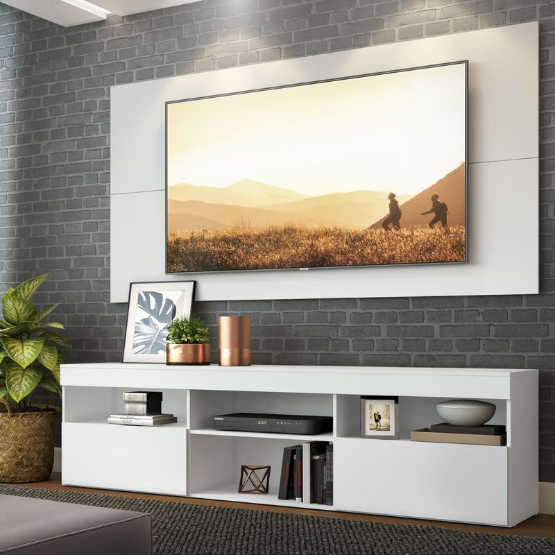 GENERICO - Rack Con Panel Florida Para TV 65 Pulgadas Blanco