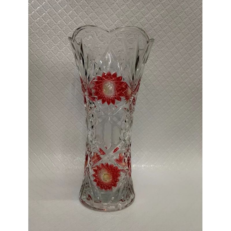 SIN ETIQUETAS - Florero En Cristal Murano Antiguo Italy Talla De Flores