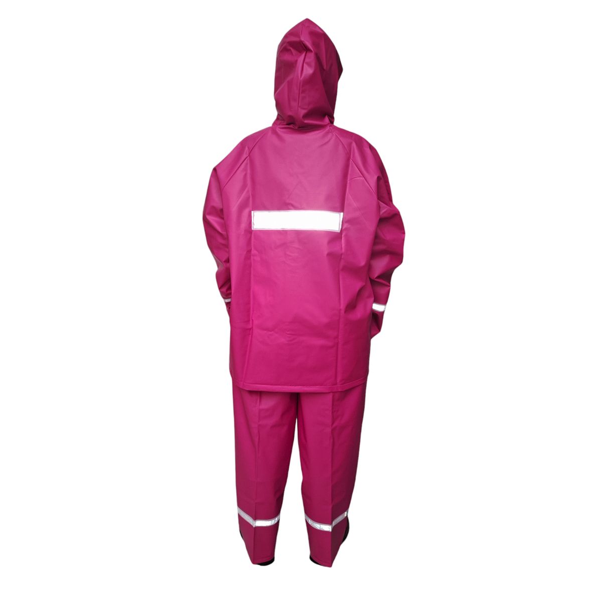 BR - CONJUNTO IMPERMEABLE EN PVC MOTO PROTECCIÓN LLUVIA FUCSIA CALIBRE 18