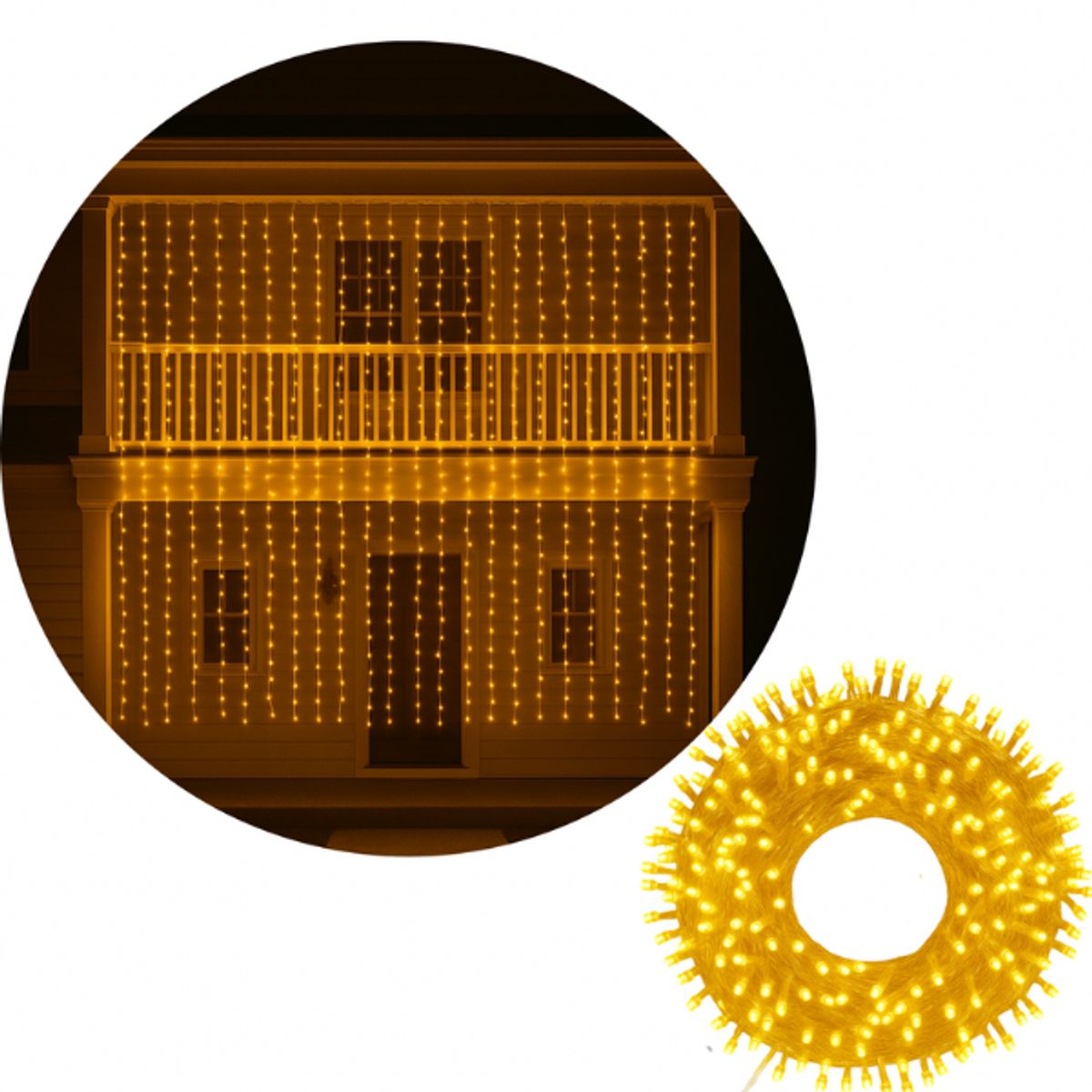 MULTIPLACE COLOMBIA - Luces De Navidad Tipo Cortina 6 Mtr X 3 Mtr 600 Led CALIDA