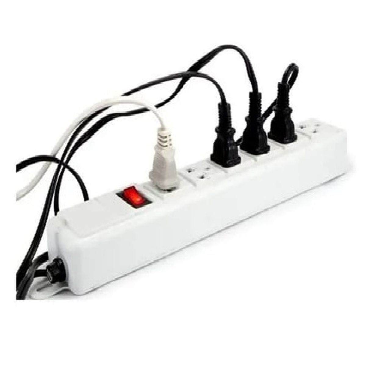 GENERICO - Regleta Eléctrica de 6 Tomas con Interruptor Cable de 5 Metros