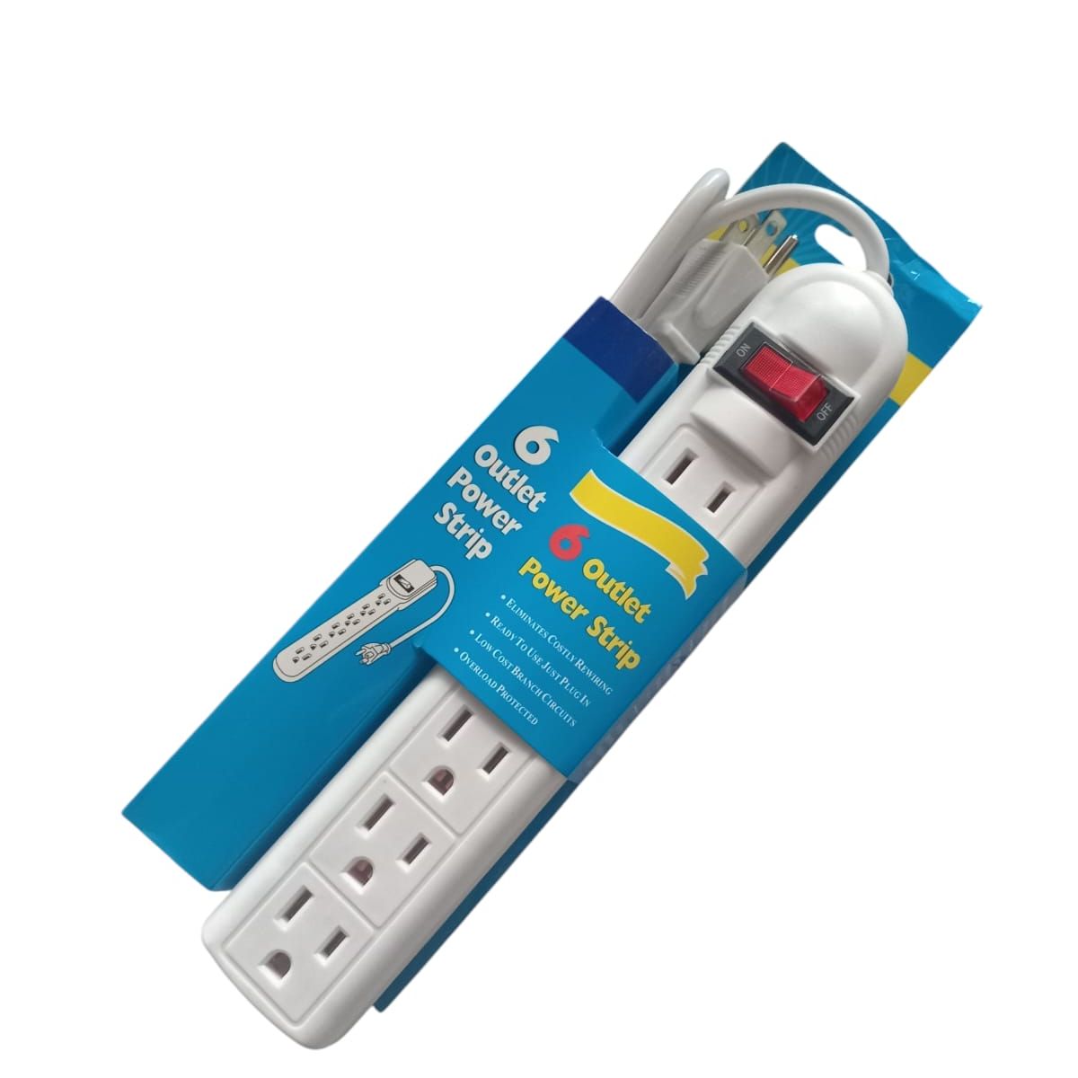 GENERICO - Regleta Eléctrica de 6 Tomas con Interruptor