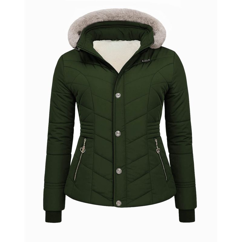 MODA EN CIRCUITO - Chaqueta Impermeable Corta para Mujer Forrada en Ovejero