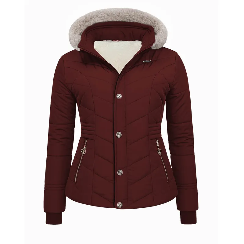 MODA EN CIRCUITO - Chaqueta Impermeable Corta para Mujer Forrada en Ovejero