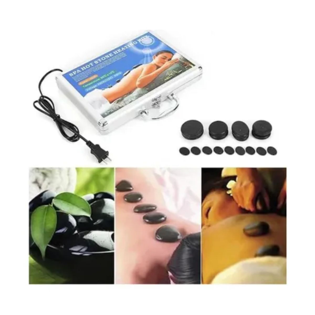 GENERICO - Kit Piedras Volcanicas X 16 Maletin Con Calentador