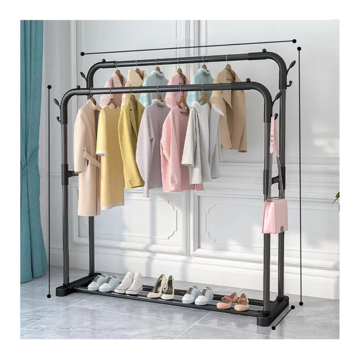 GENERICO - Perchero Grande Doble Organizador Tendedero De Ropa