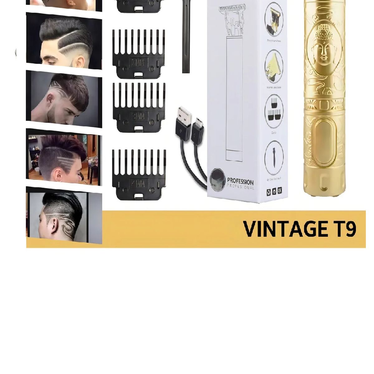 SKY - Máquina Recortadora Vintage Professional T9 Dorada Buda