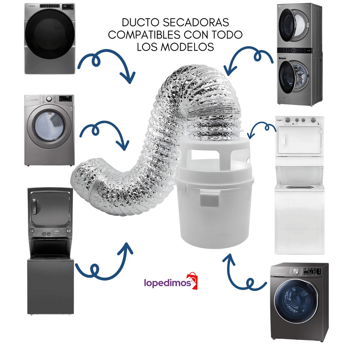INDOOR - Ducto Ventilacion Secadora Flexible Atrapa Pelusas