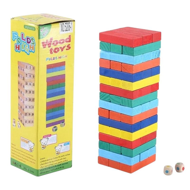 MULTIPLACE COLOMBIA - Juego jenga de colores en madera  classic clásico