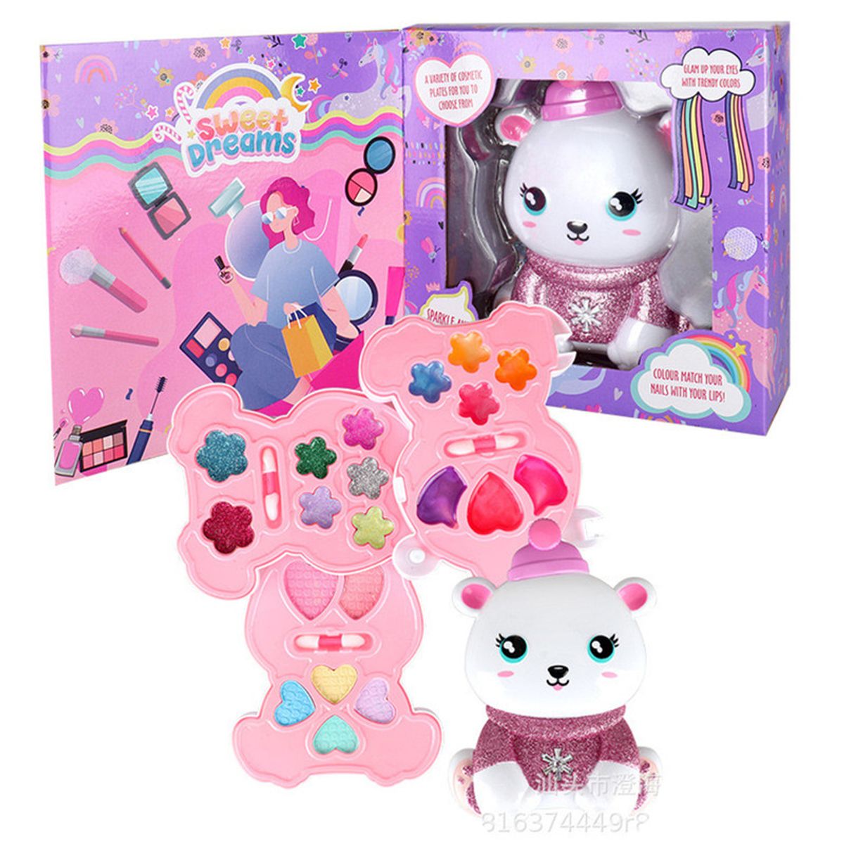 MULTIPLACE COLOMBIA - Kit maquillaje para  niñas portatil  accesorios juguete