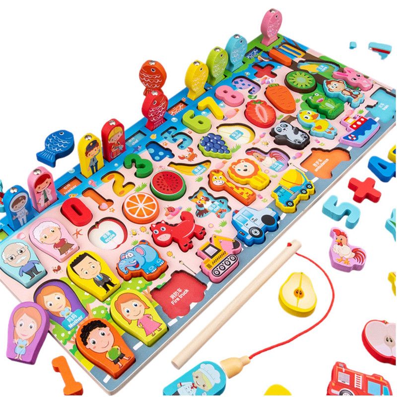 MULTIPLACE COLOMBIA - Montesori Juego didactico Tablero Pesca Didactica madera