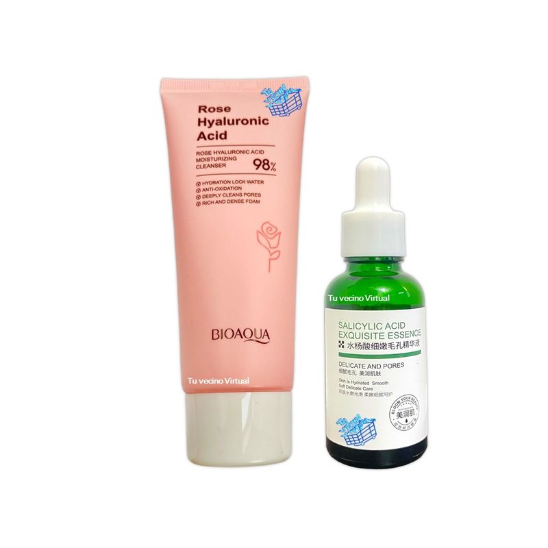BIOAQUA - Serum Acido Salicilico + Jabon de Rosas y Acido Hialuronico Bioaqua
