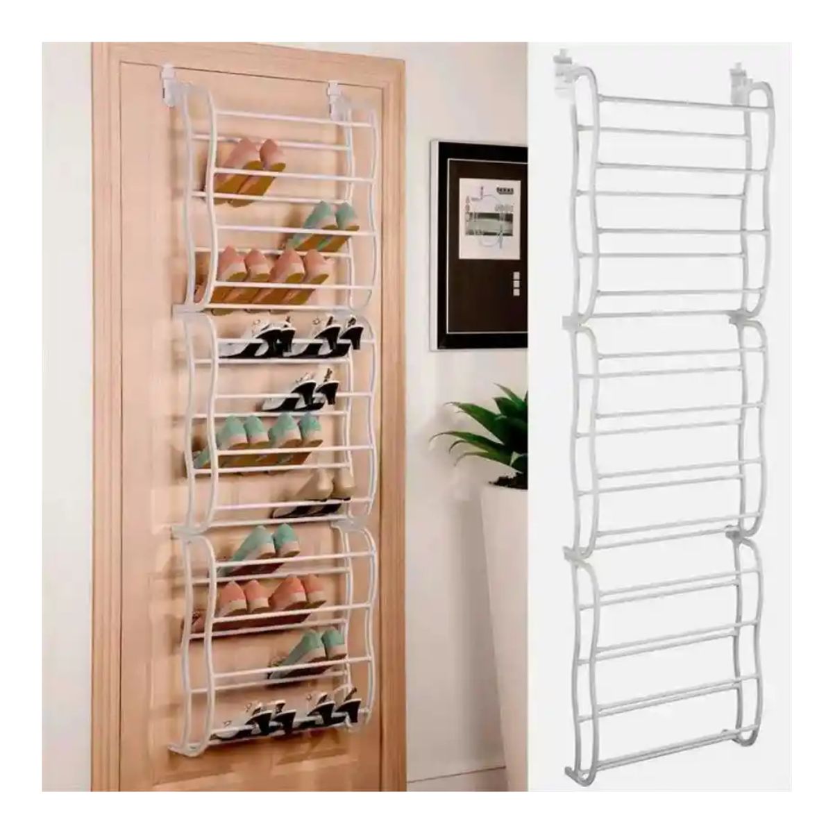 GENERICO - Organizador Zapatos Puerta Rack 36 Pares Resistente Zapatero