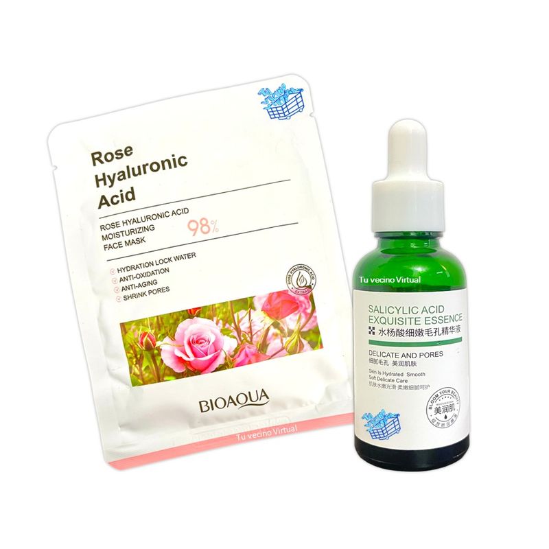BIOAQUA - Serum Acido Salicilico + Bioaqua Velo Facial Rosas Con Acido Hyaluronico