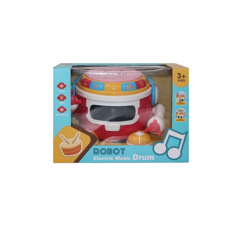 JUGUETELANDIA - Tambor Robot Pilas Luz Y Sonido Caja