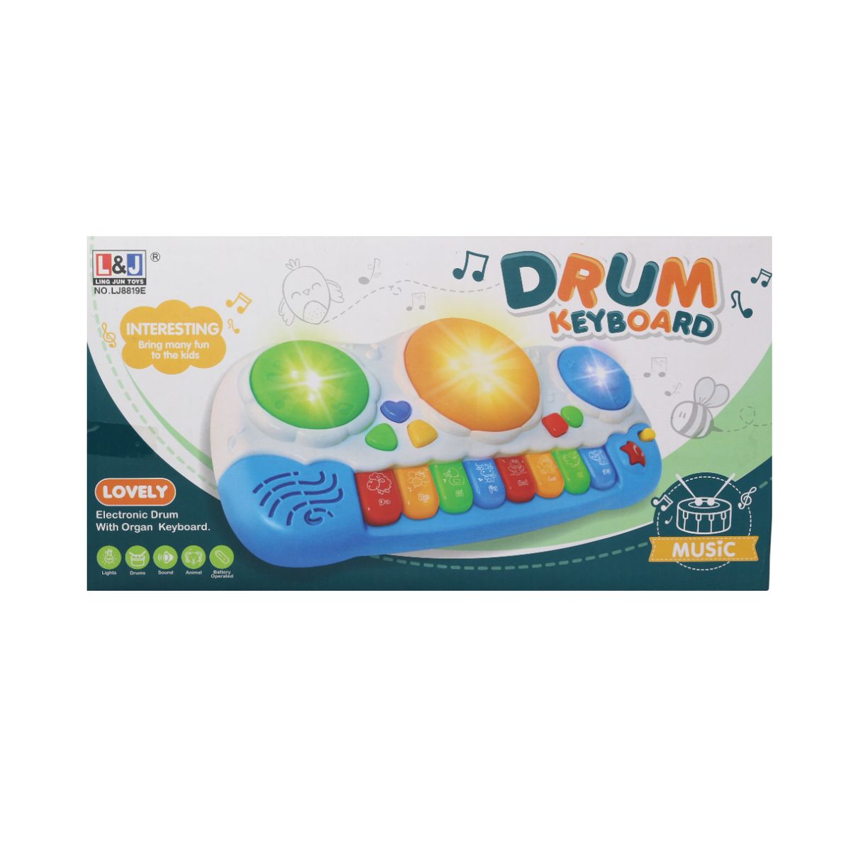 JUGUETELANDIA - Piano Tambores Caja Juguete Musical