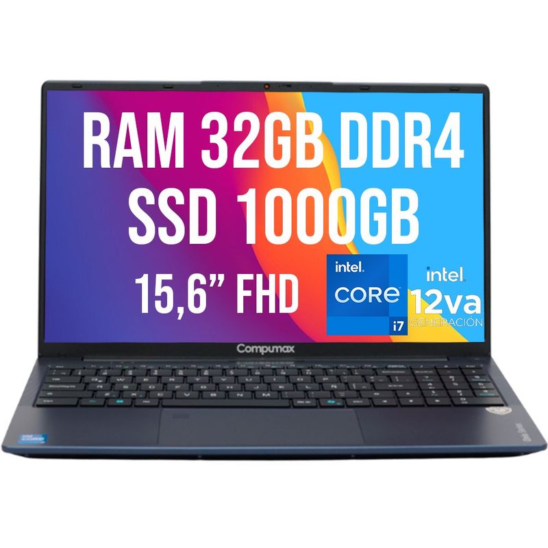 COMPUMAX - PORTATIL COMPUMAX INTEL CORE I7-12650H SSD 1TB RAM 32GB 15.6 FHD