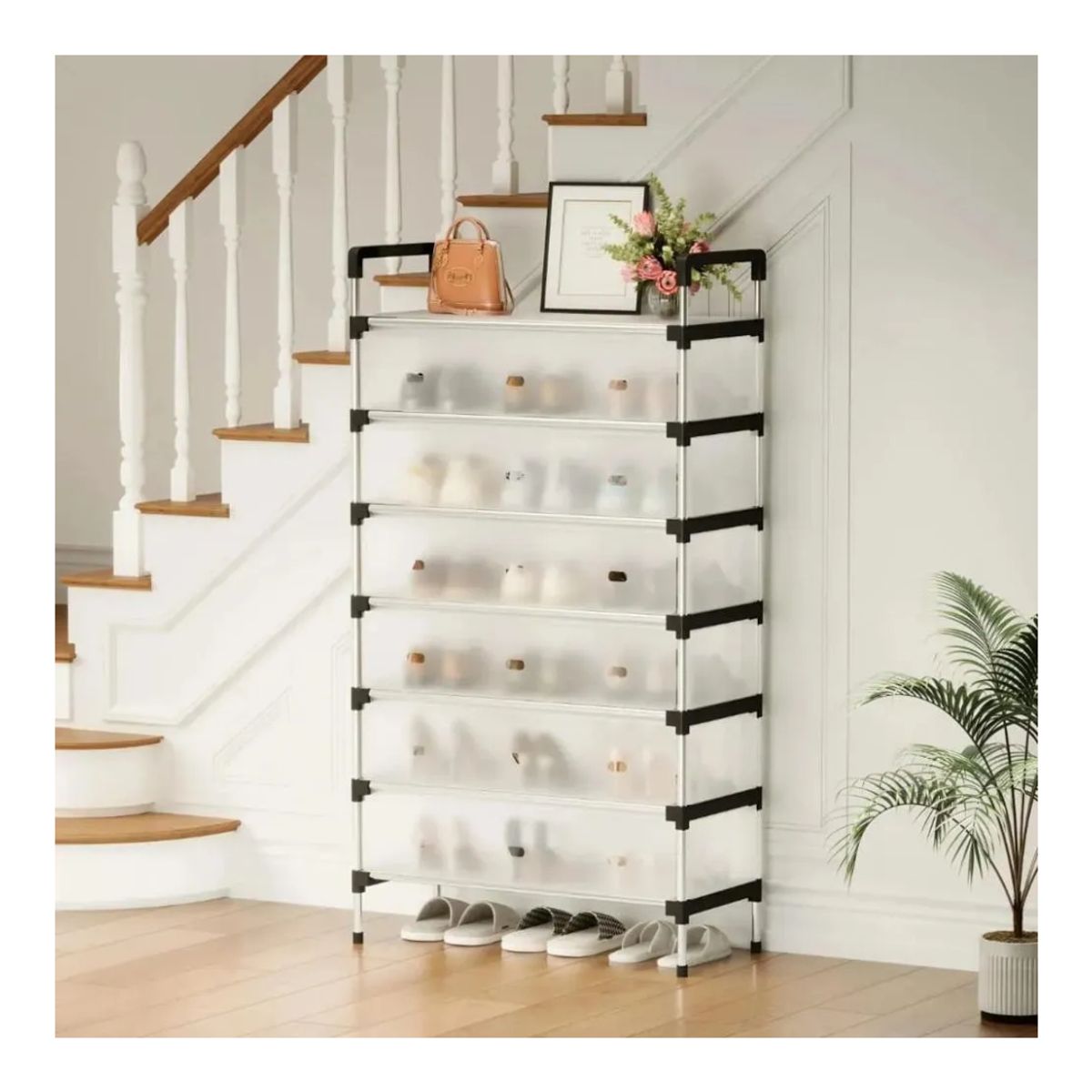 GENERICO - Zapatero Organizador Calzado 18 Pares Zapatos 6 Niveles Con tapa