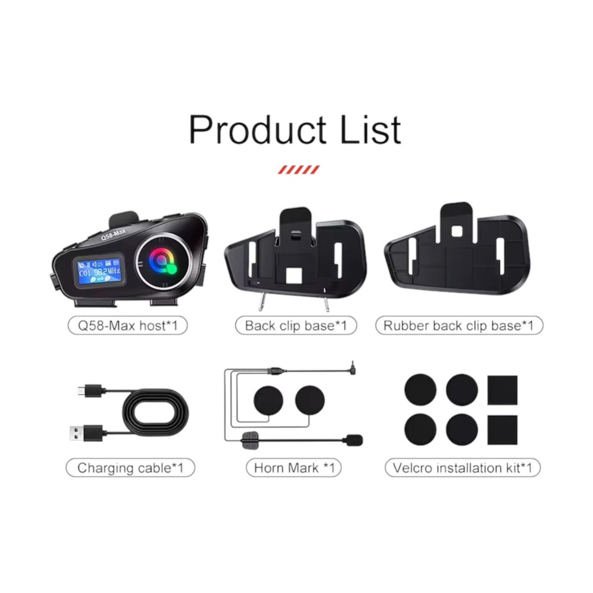 GENERICO - Intercomunicador Bluetooth Q58-max Para Casco De Motocicleta