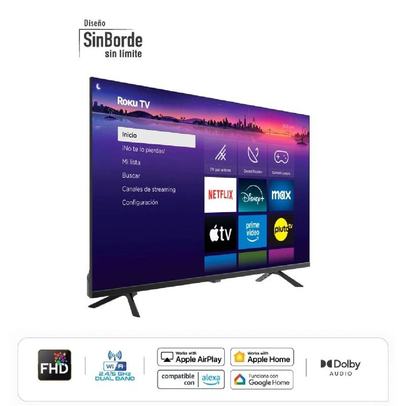 HYUNDAI - Televisor Hyundai 43 pulgadas Smart TV LED Full HD Roku HYLED4325RIM