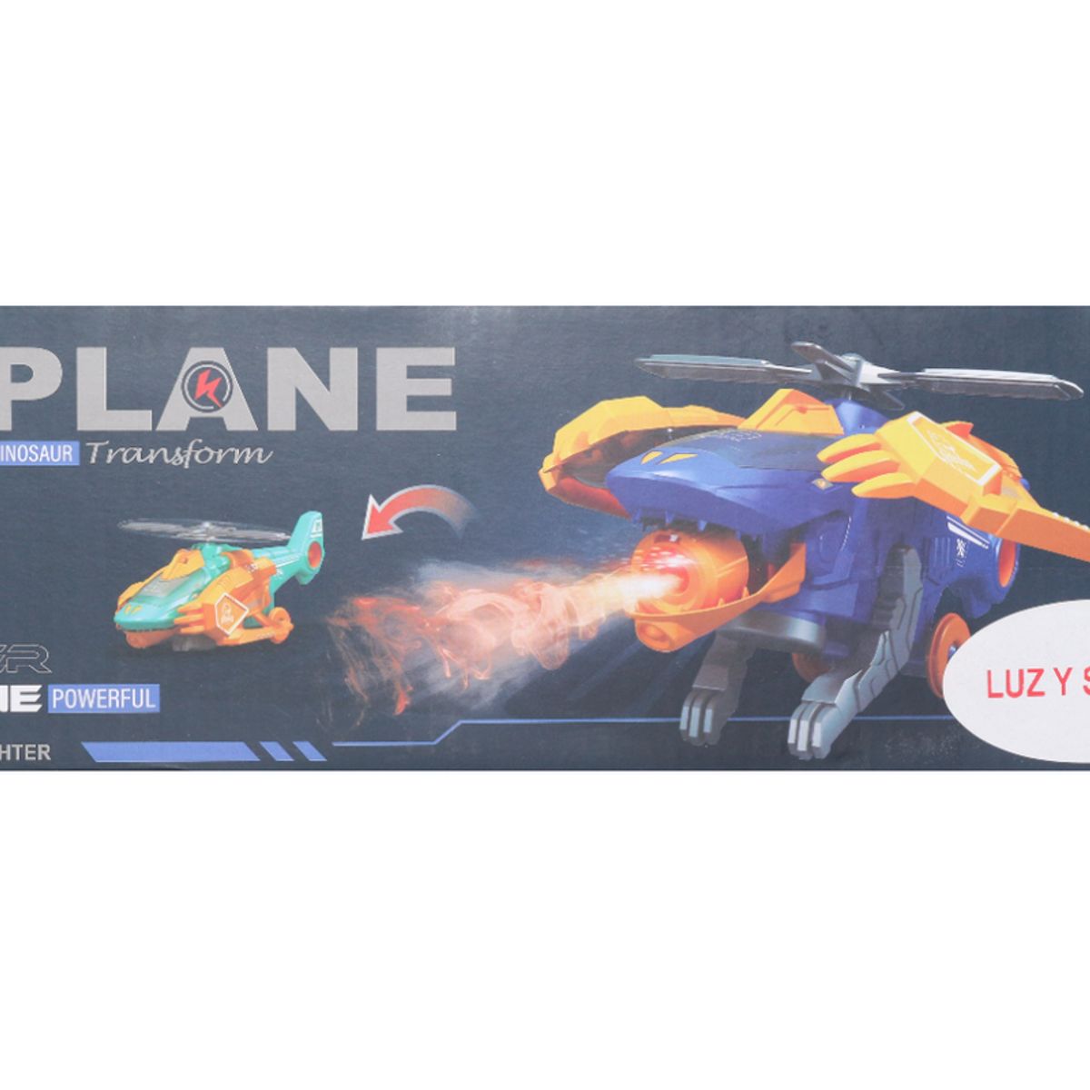 JUGUETELANDIA - Helicoptero Dinosaurio Pilas Luz Y Sonidos Caja