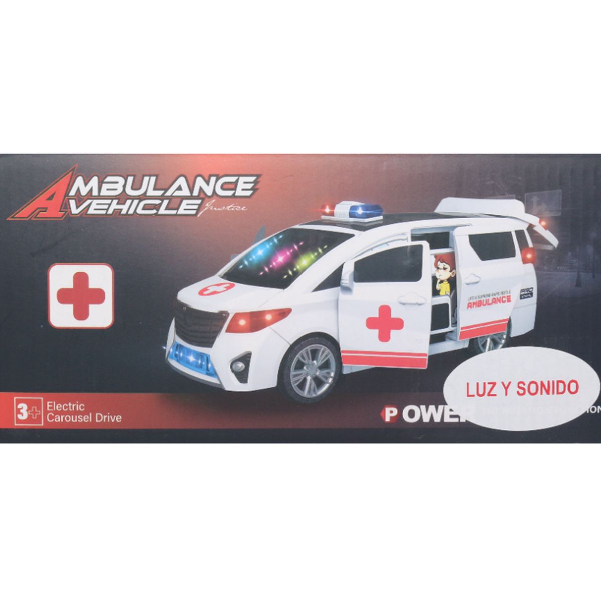 JUGUETELANDIA - Ambulancia Power Luz Y Sonido Pilas Caja