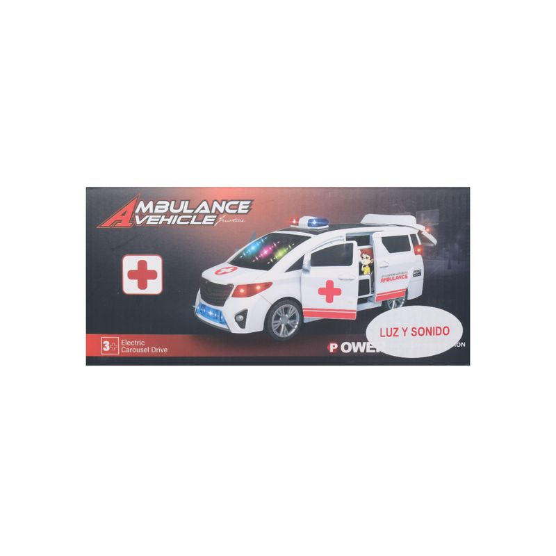JUGUETELANDIA - Ambulancia Power Luz Y Sonido Pilas Caja