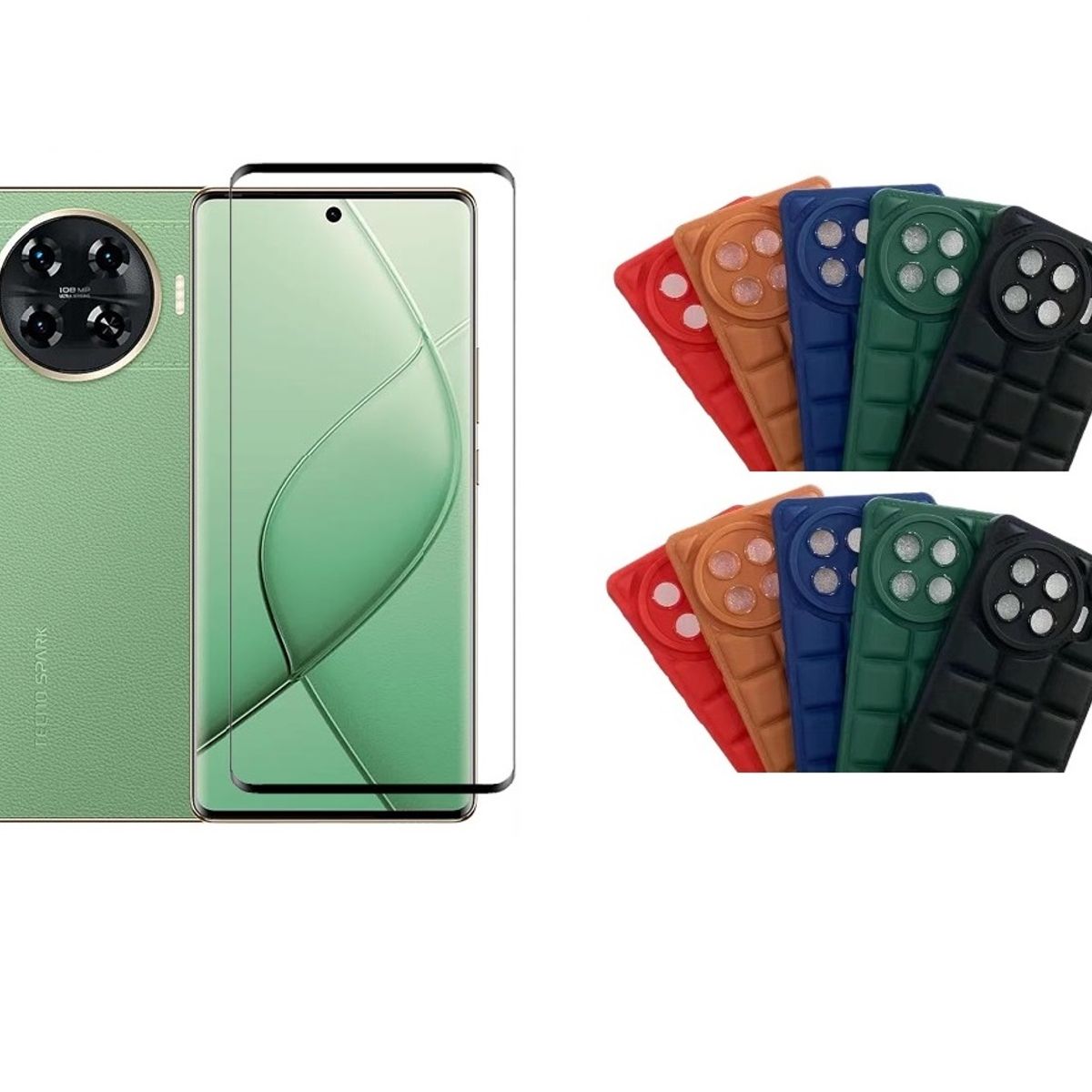 GENERICO - Protector + Funda Forro Para Tecno Spark 20 Pro + Plus
