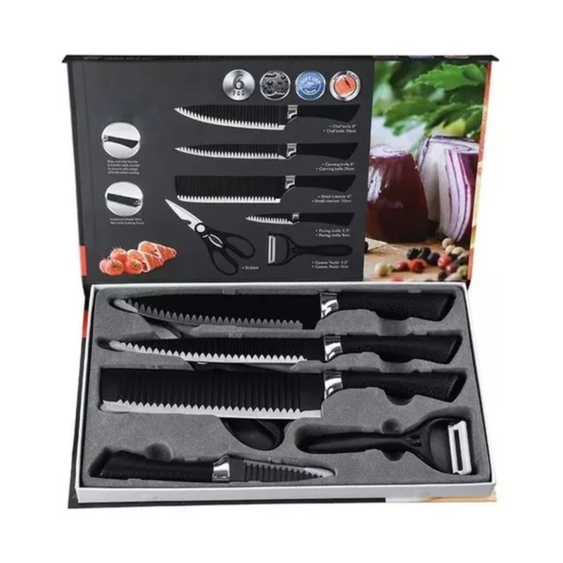 GENERICO - Juego Set De Cuchillos Elegante Para Cocina Chef 6 Piezas