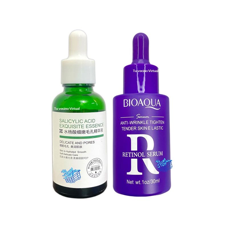 BIOAQUA - Serum Acido Salicilico + Serum de retinol Bioaqua 30 mL