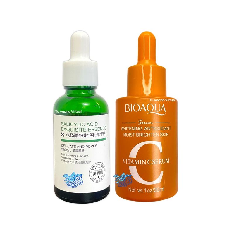 BIOAQUA - Serum Acido Salicilico + Serum Vitamina C – Bioaqua 30 Ml