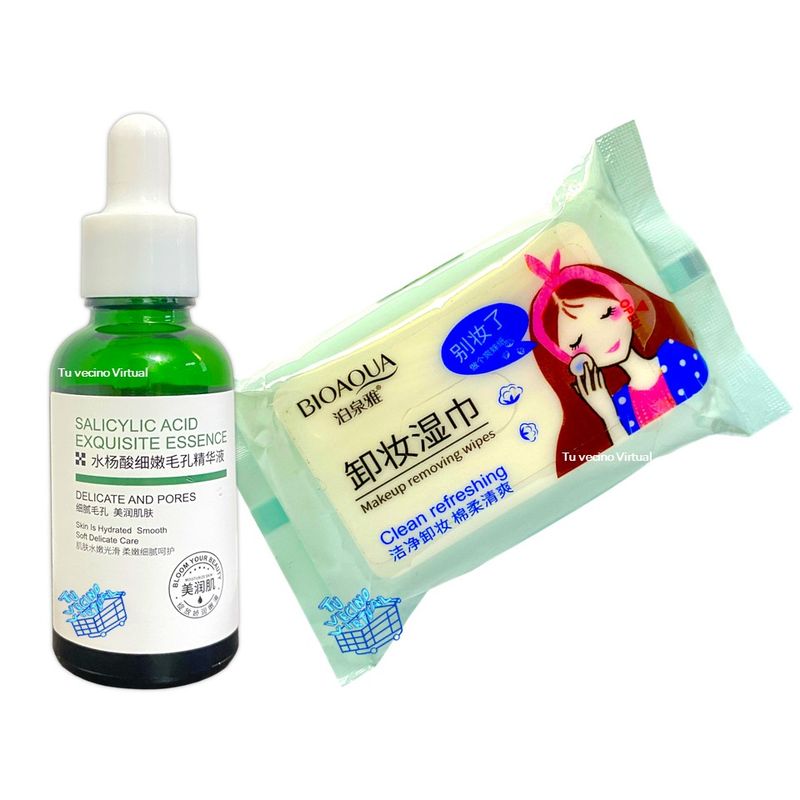BIOAQUA - Serum Acido Salicilico + Toallitas Desmaquillantes BioaQUA