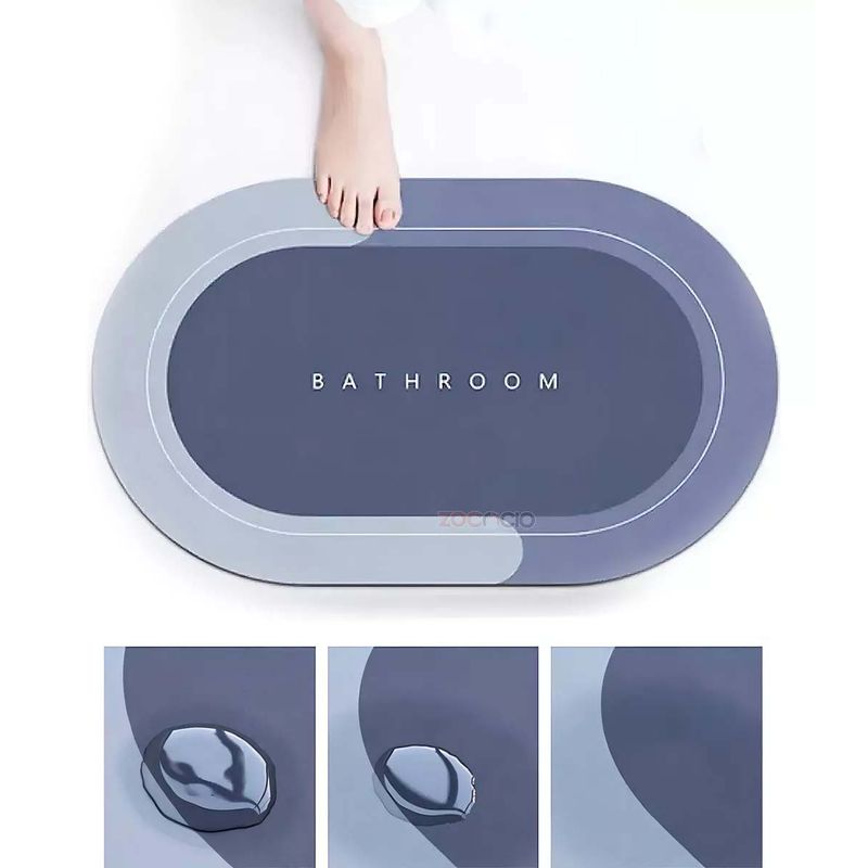 GENERAL - Tapete Antideslizante Baño Alfombra Ducha Anti Absorbente Azul