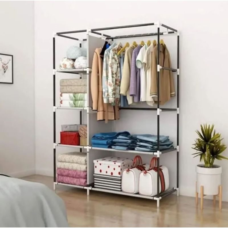 GENERICO - Closet Ropa Organizador Cubierto Estantes Tela Resistente