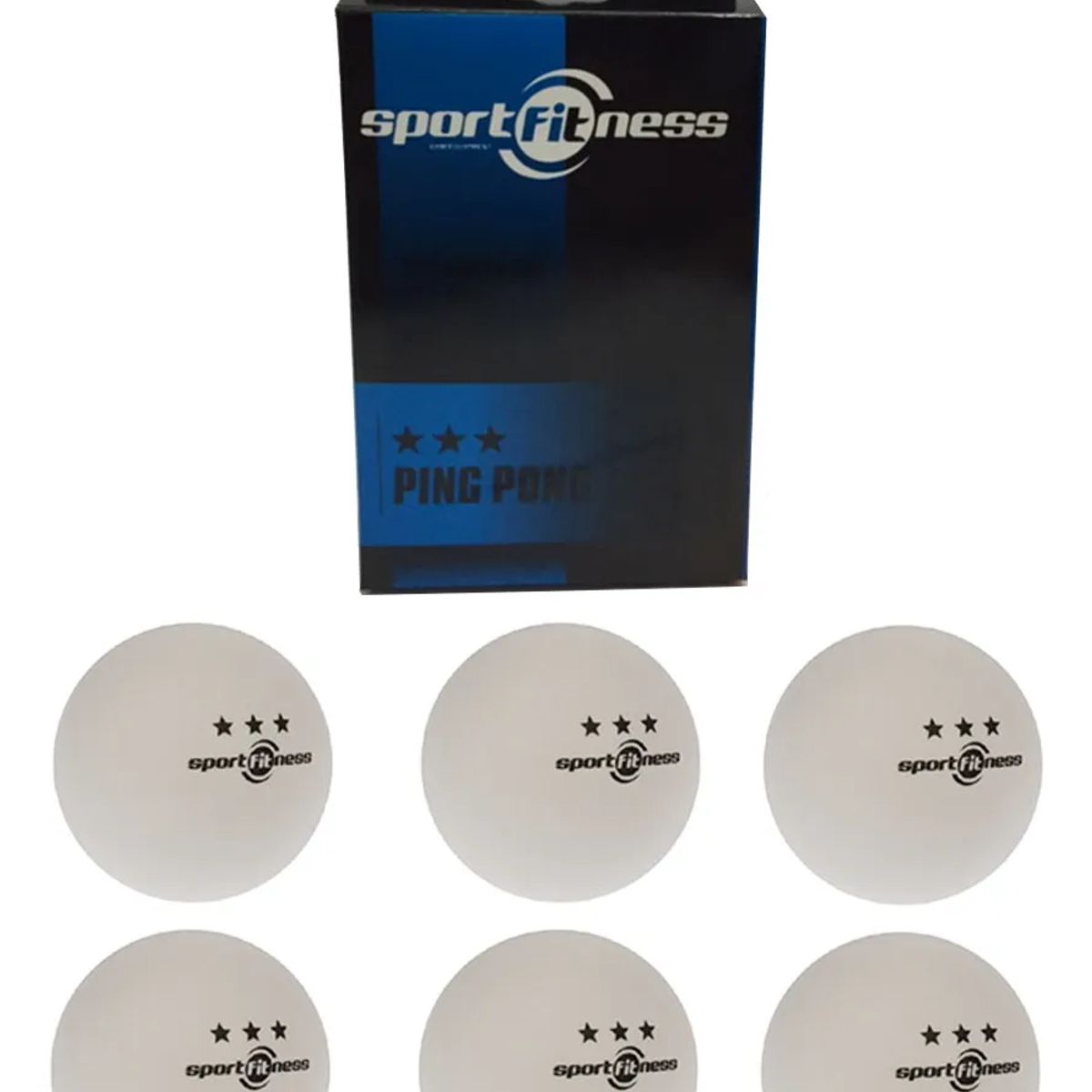 SPORT FITNESS - Pelotas Bolas Ping Pong Sportfitness Caja 6 Bolas Tenis Mesa