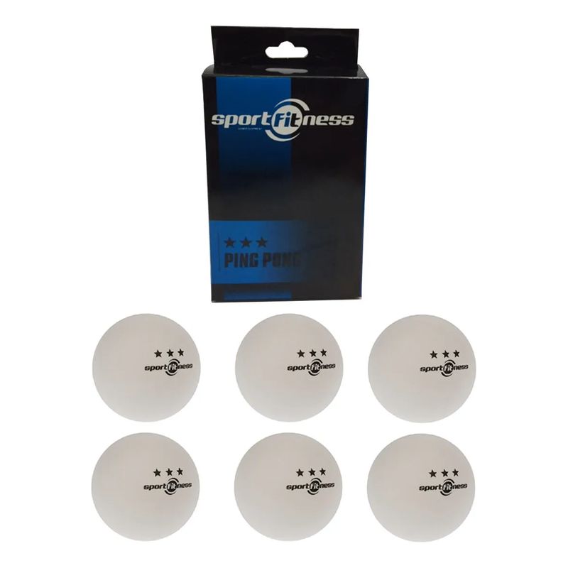 SPORTFITNESS - Pelotas Bolas Ping Pong Sportfitness Caja 6 Bolas Tenis Mesa