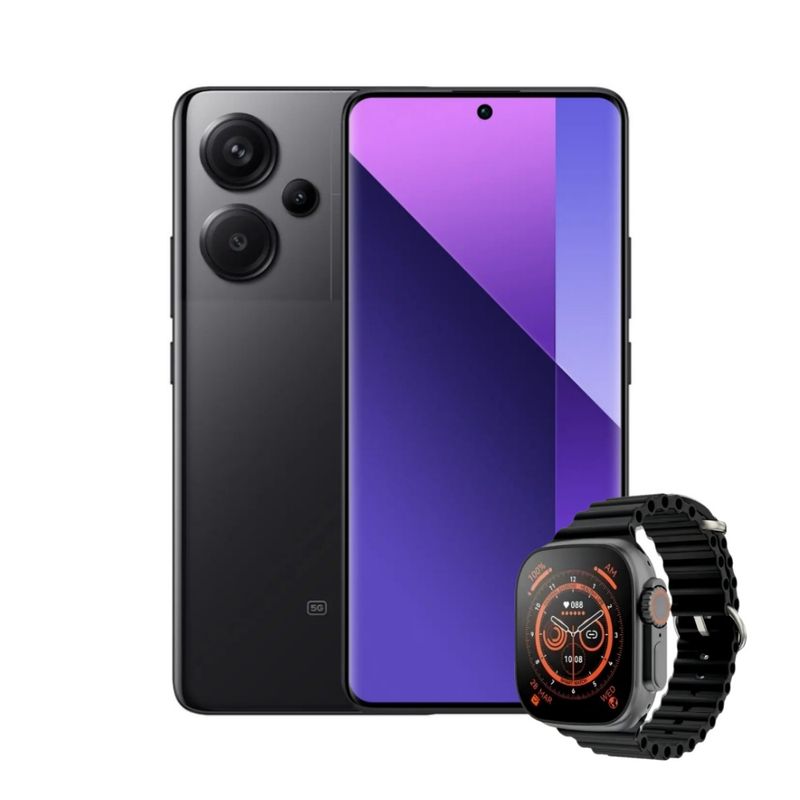 XIAOMI - Celular Xiaomi Redmi Note 13 Pro + 256GB 8GB Ram 5G Negro + Smartwatch