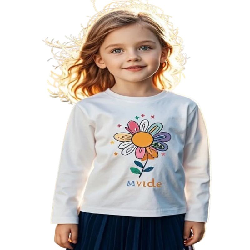100 - Camiseta Blanca Con Flor Multicolor
