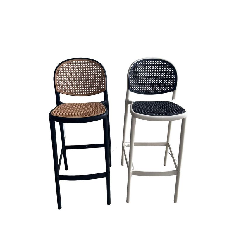 GENERICO - SILLA BARRA VERANO DOS ALTURAS Color Negro-Blanco