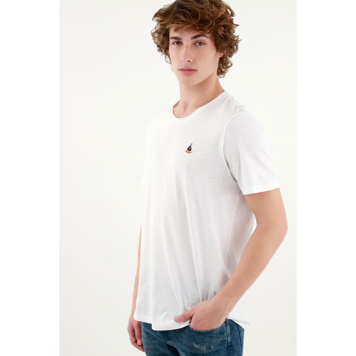 TENNIS - Camiseta blanca con mini detalle para hombre