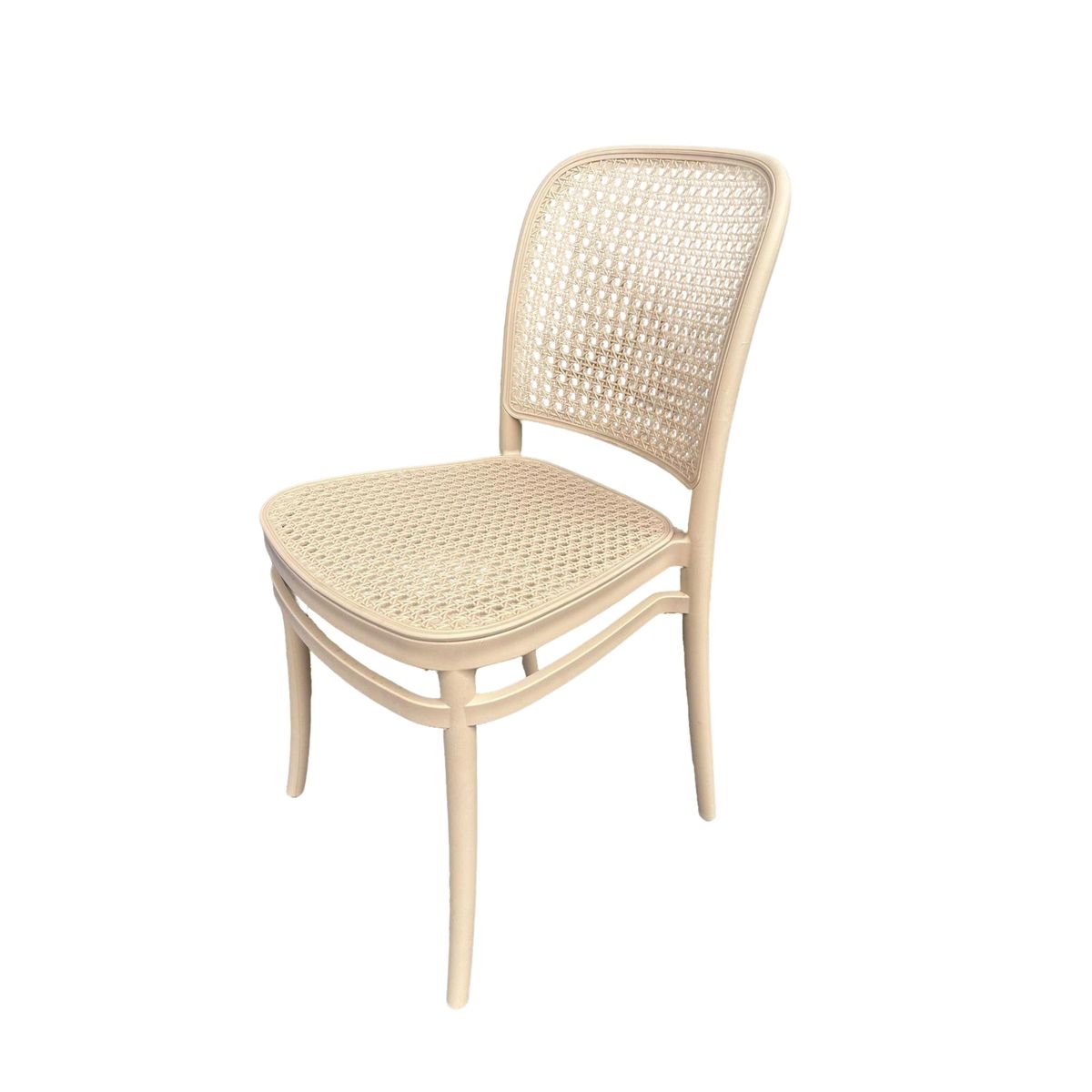 GENERICO - Silla Solea En Polipropileno Redonda Tipo Mimbre Base Beige_.