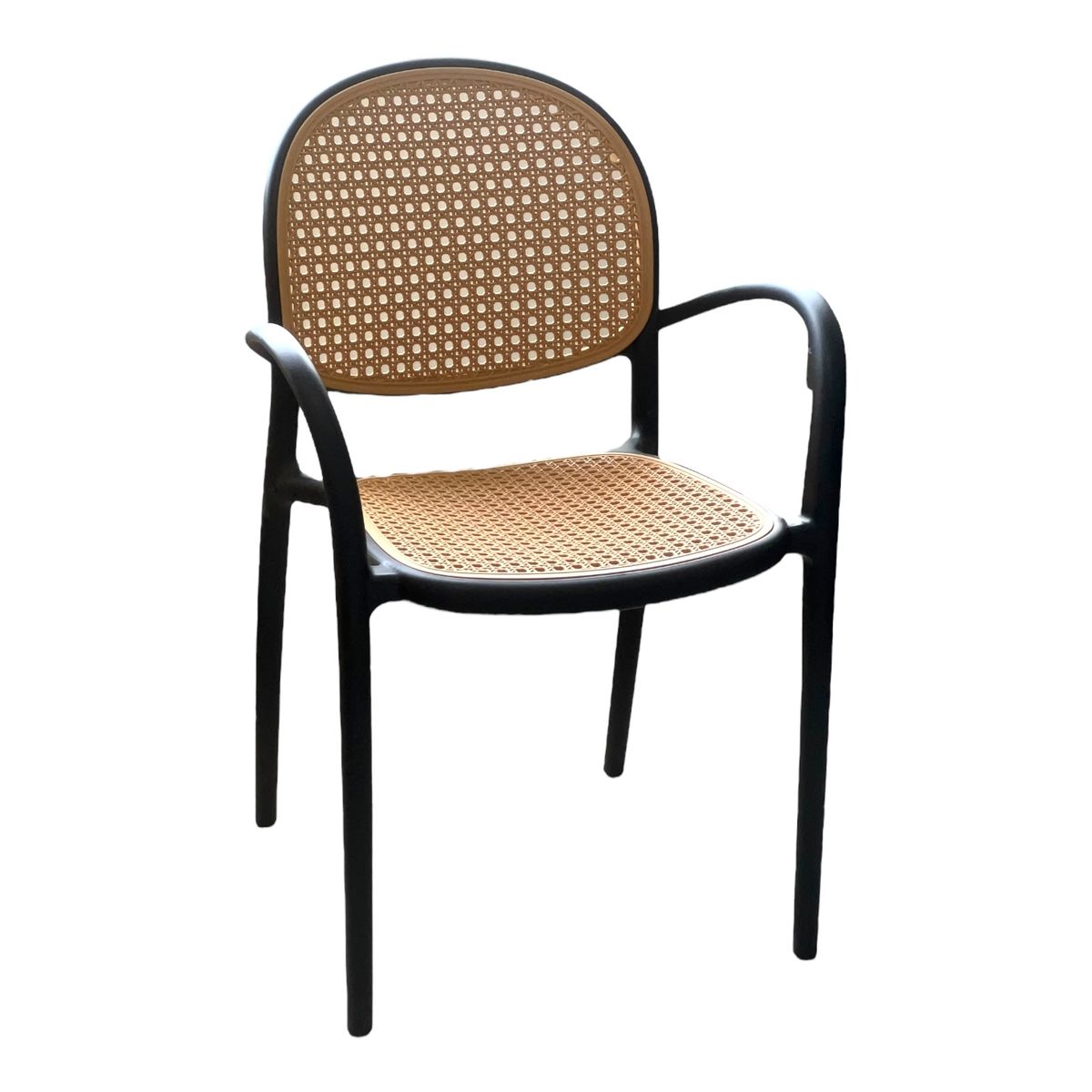 GENERICO - SILLA PP Verano TIPO MIMBRE Base Negra