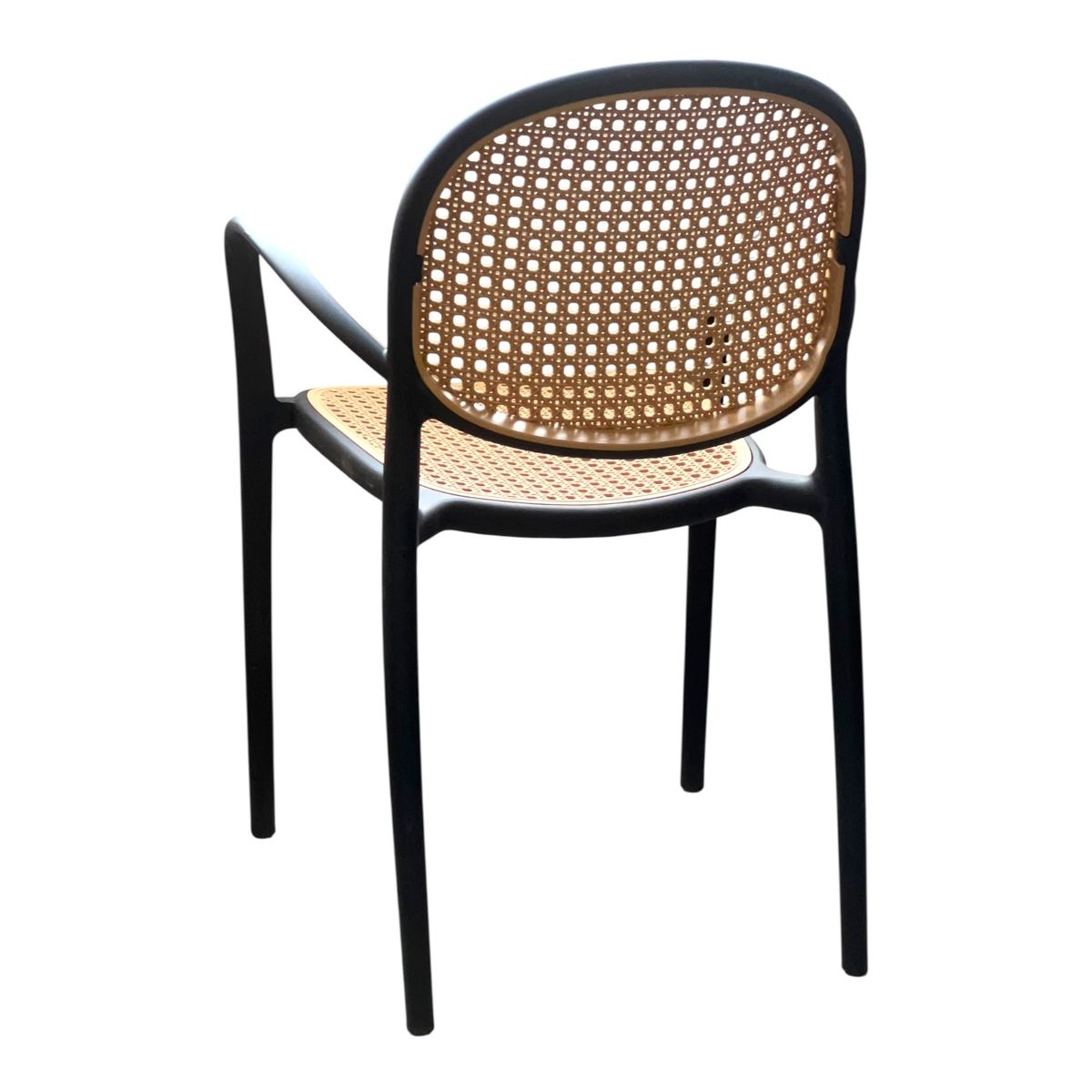 GENERICO - SILLA PP Verano TIPO MIMBRE Base Negra