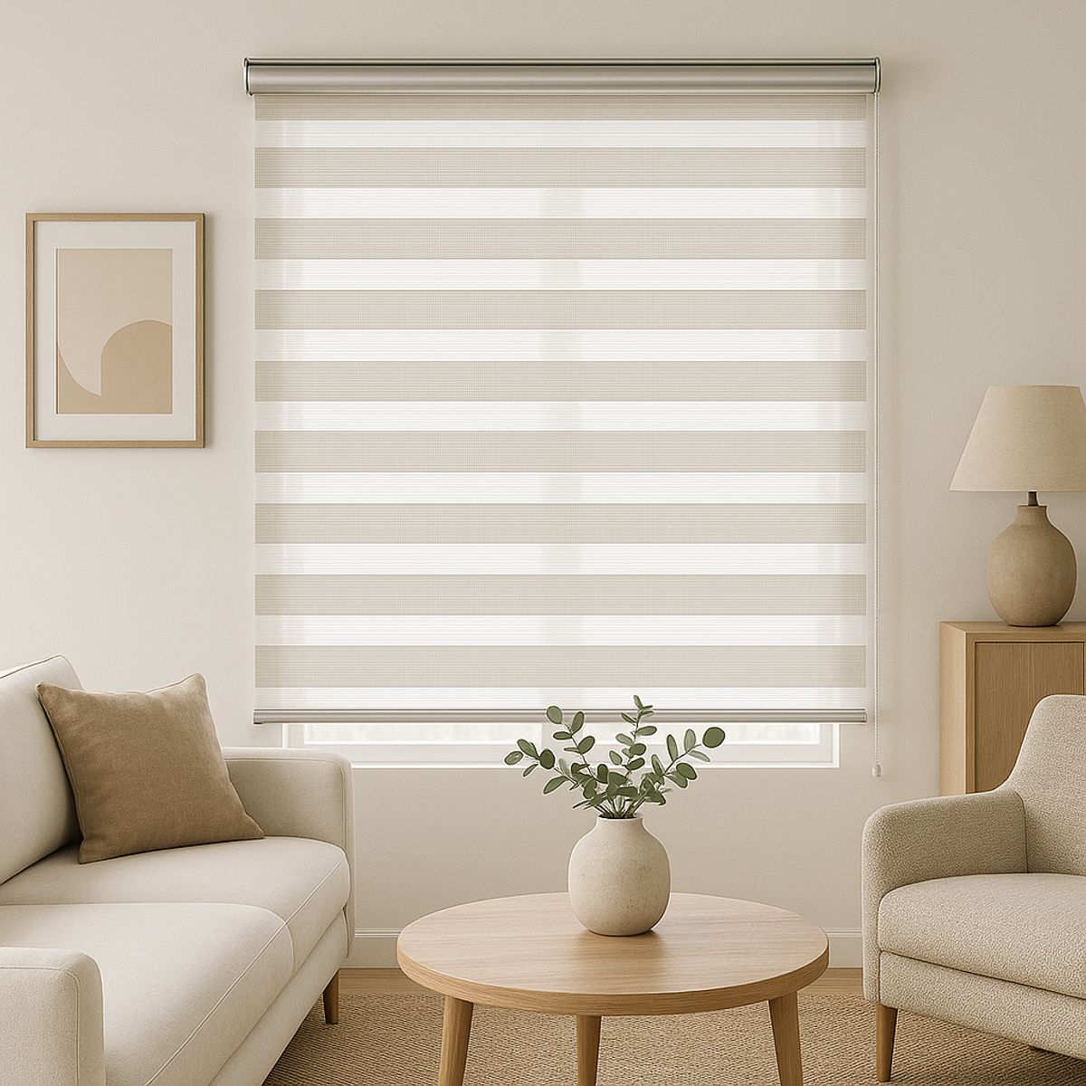 HIGH CLASS - Cortina enrrollable Sheer Screen Blanca 130 x 160 cm