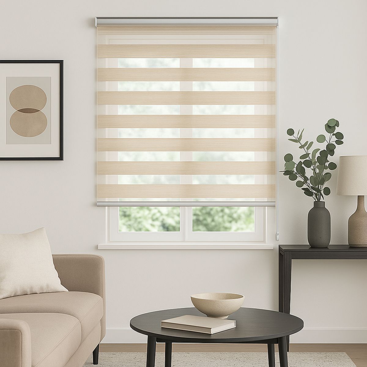 HIGH CLASS - Cortina enrrollable Sheer Carmen Ivory 130 x 160 cm