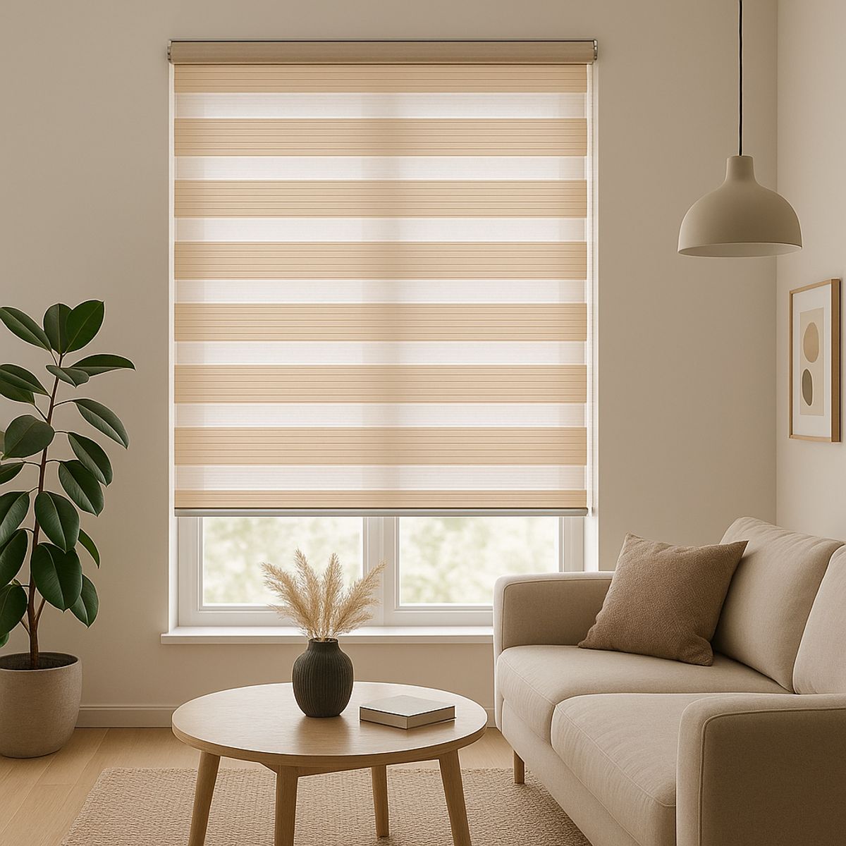 HIGH CLASS - Cortina enrrollable Sheer Echo Beige 160 x 160 cm