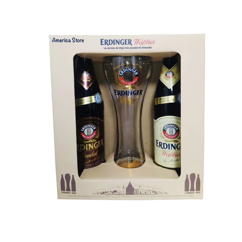 ERDINGER - Estuche De Cerveza Importada Alemana Erdinger