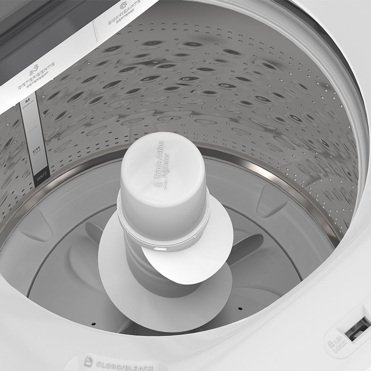 WHIRLPOOL - Lavadora Carga Superior 24Kgs Xpert System panel gris y tapa de vidrio Blanco