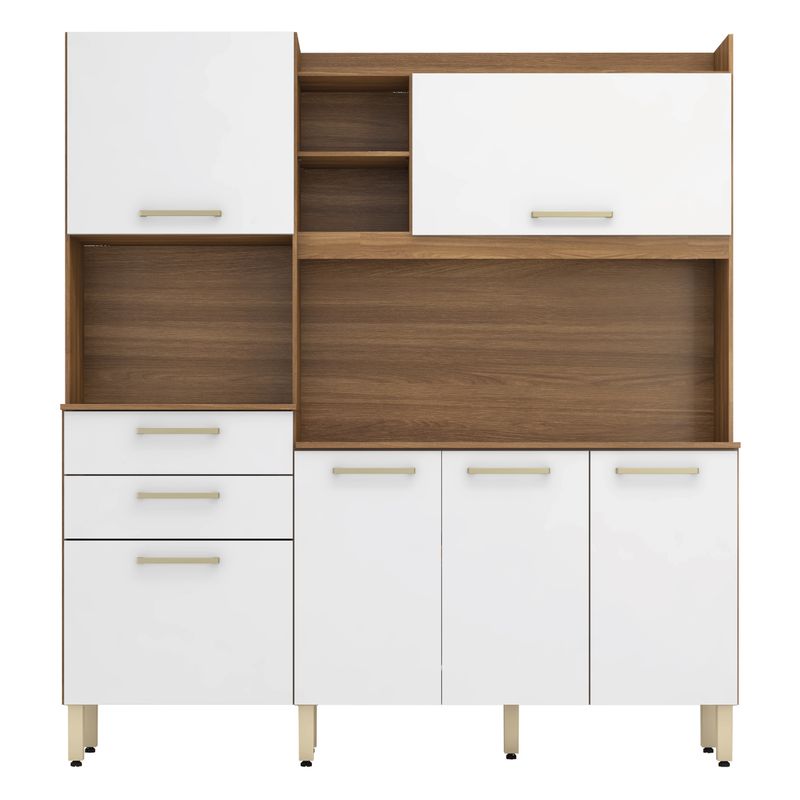 MULTIMUEBLES - COCINA SELECT ALMENDRA BLANCO 6 PUERTAS 2 CAJONES